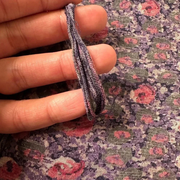 Kimchi Blue Urban Outfitters Purple Floral 3/4 Length Tunic Size Small - Picture 4 of 4